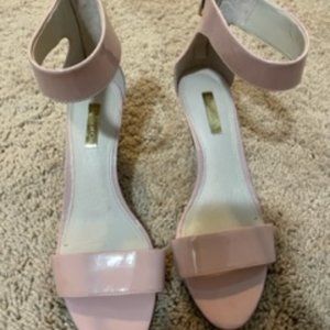 Pink Summer Sandals with ankle strap & wedge heel